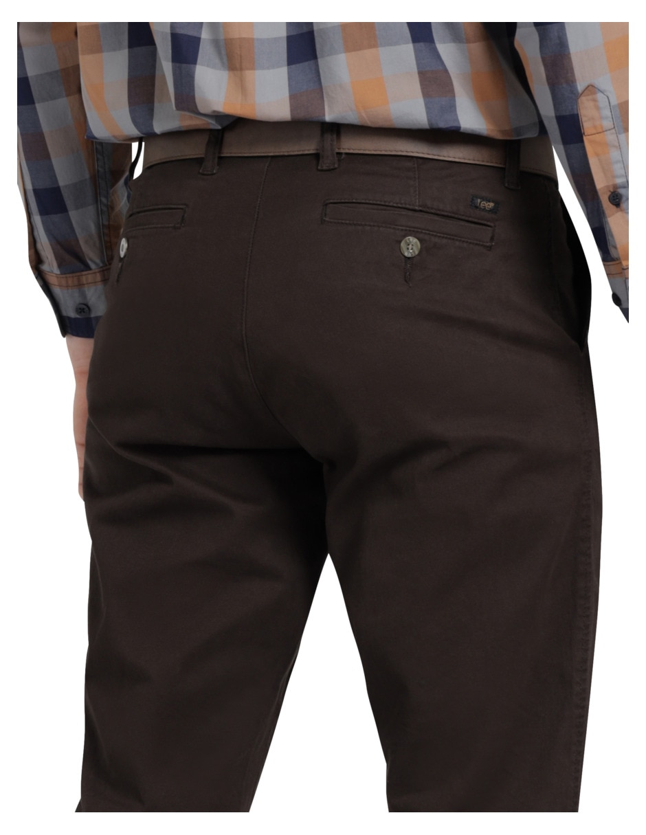 Pantalón chino recto de gabardina para hombre 4