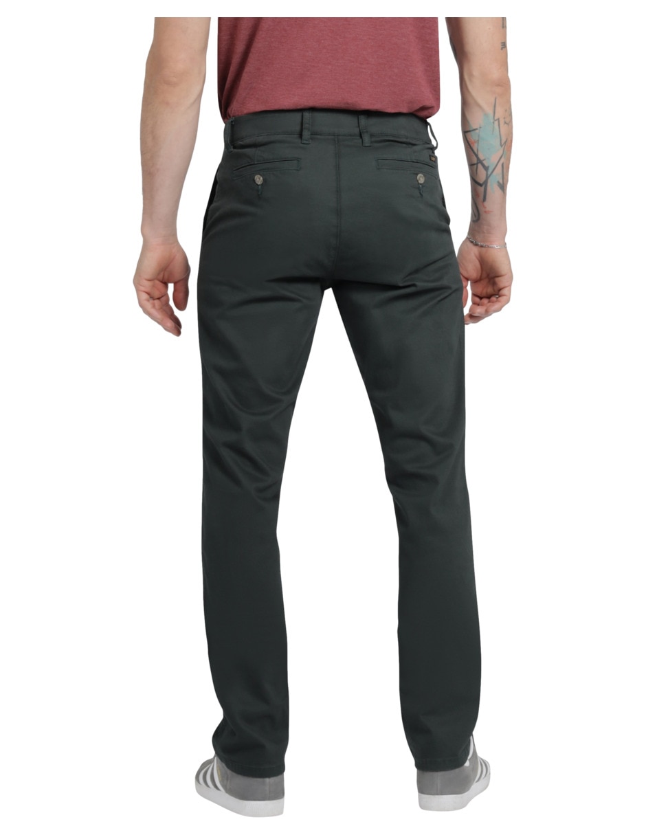 Pantalón chino recto de gabardina para hombre 2
