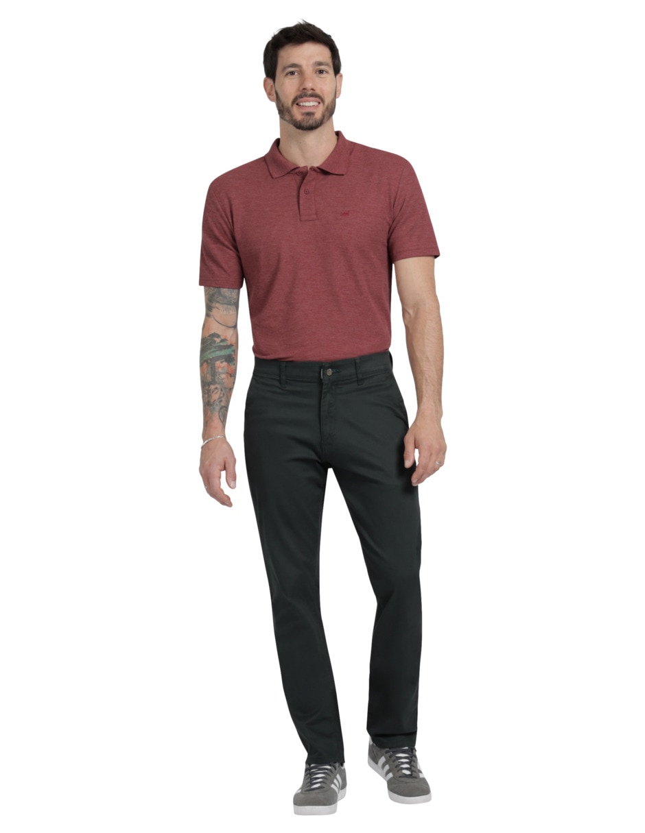 Pantalón chino recto de gabardina para hombre 3