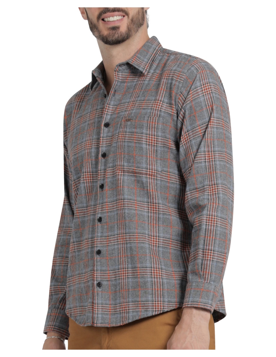 Camisa casual manga larga para hombre 4