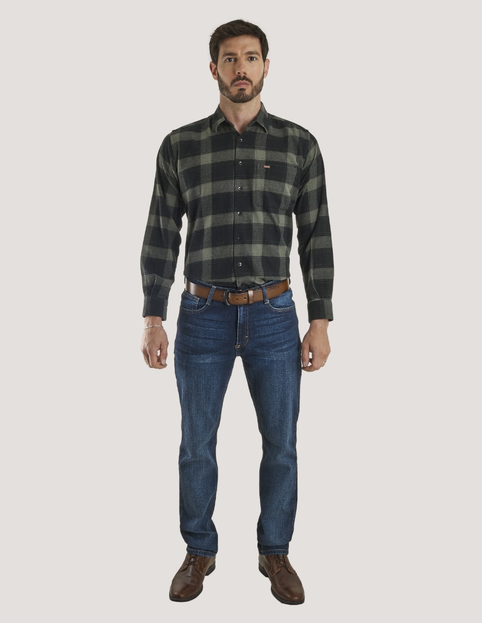 Camisa casual manga larga para hombre 4