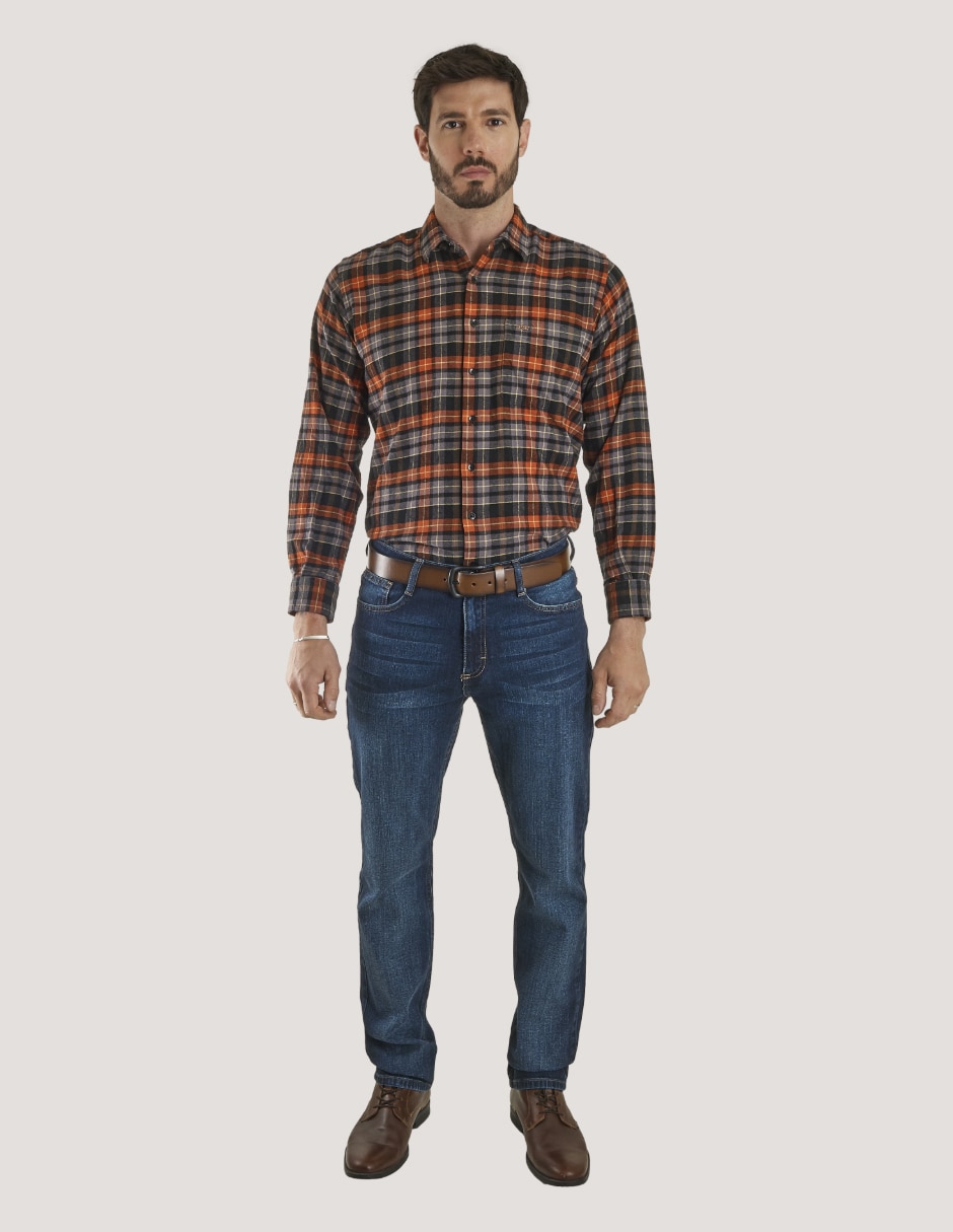 Camisa casual manga larga para hombre 4