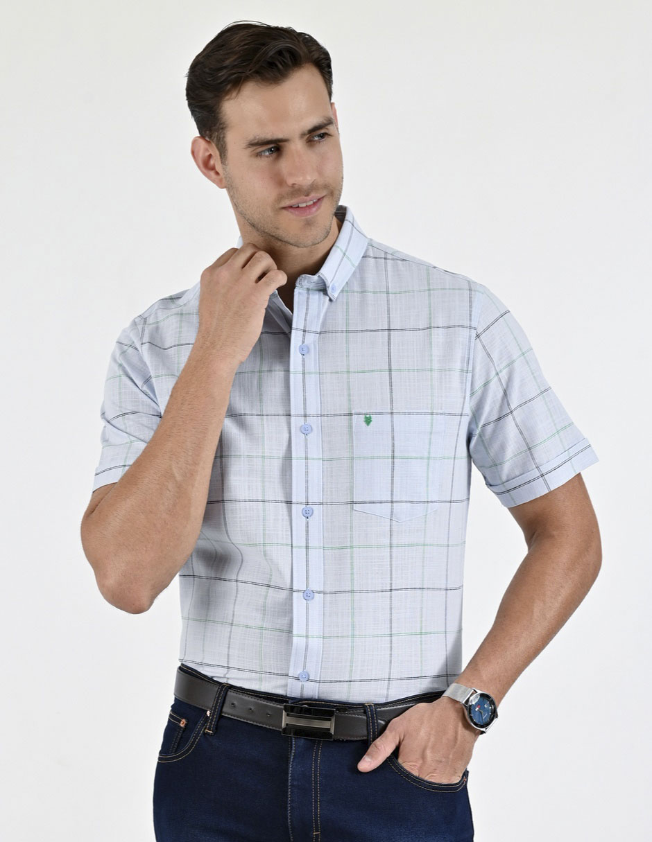 Camisa casual de algodón manga corta para hombre Camisa casual de algodón manga corta para hombre