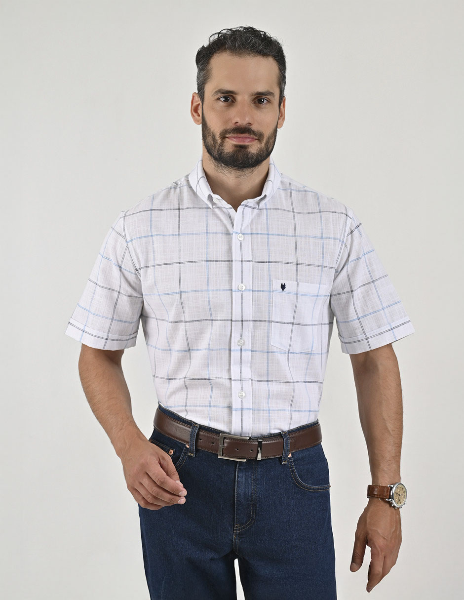 Camisa casual de algodón manga corta para hombre 1