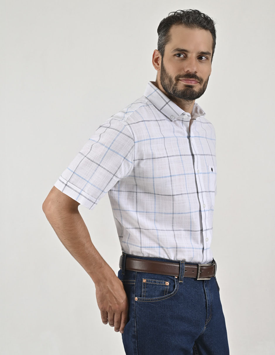 Camisa casual de algodón manga corta para hombre 4