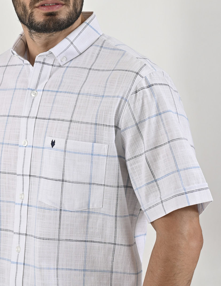 Camisa casual de algodón manga corta para hombre 5