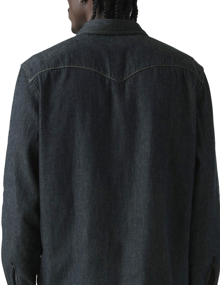 Camisa casual de algodón manga larga para hombre 4