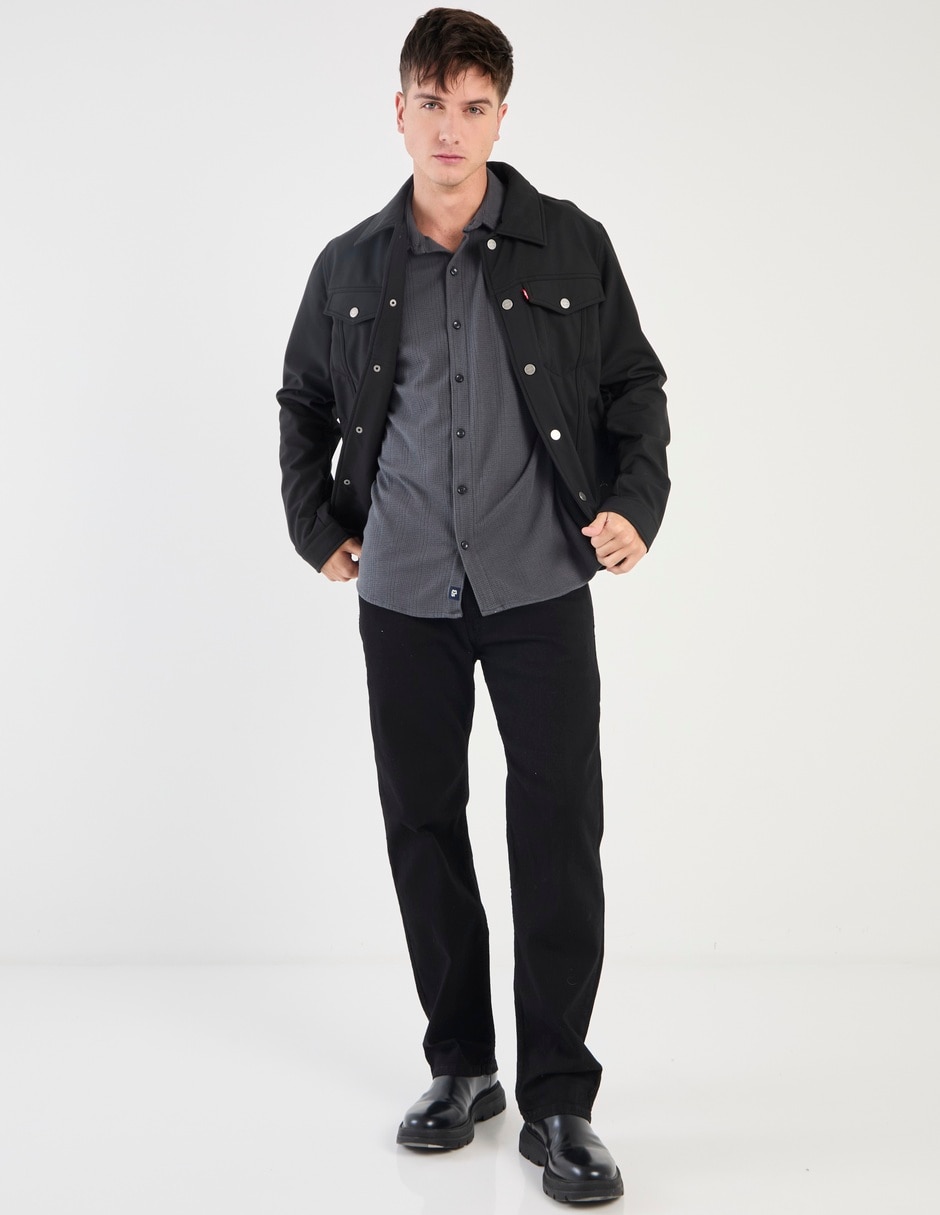 Jeans straight lavado obscuro para hombre 3