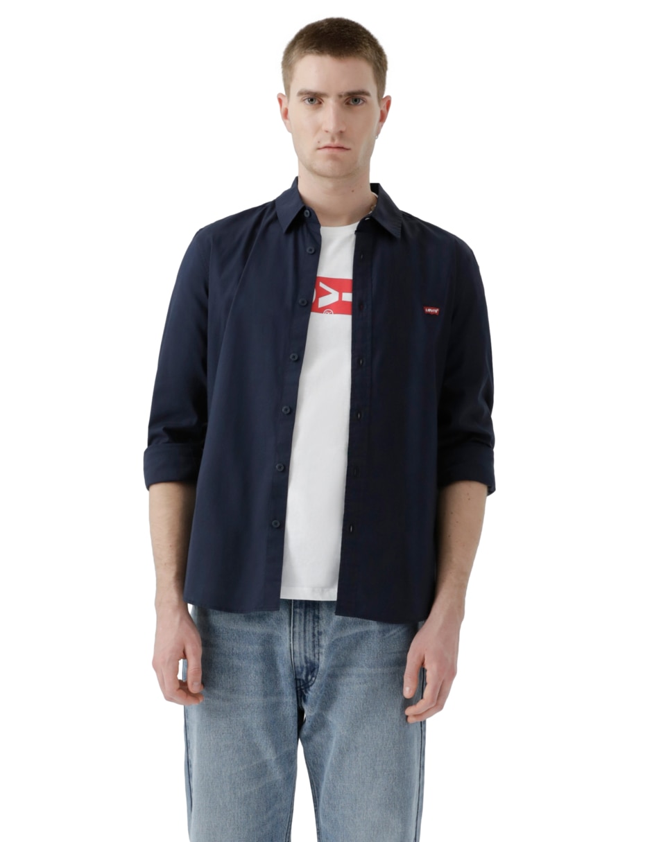 Camisa casual de algodón manga larga para hombre Camisa casual de algodón manga larga para hombre