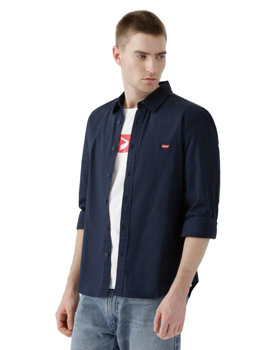 Camisa casual de algodón manga larga para hombre 6