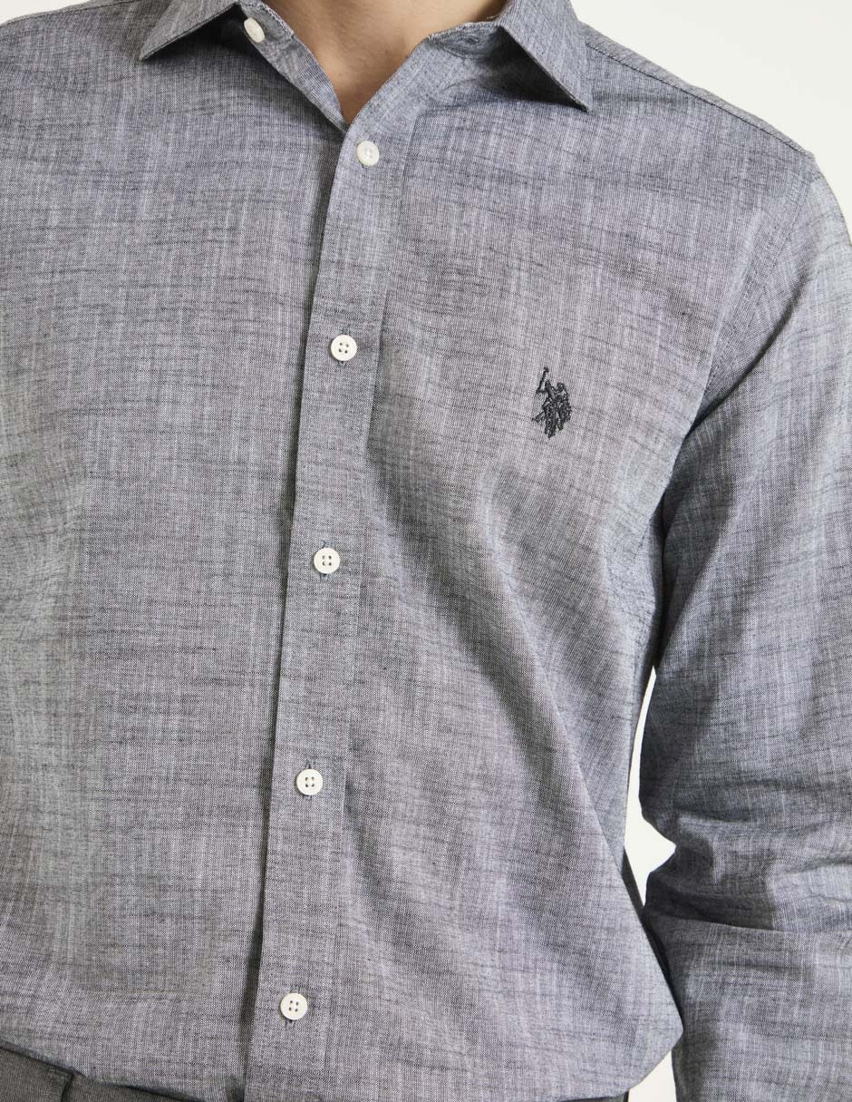 Camisa casual de algodón manga larga para hombre 4