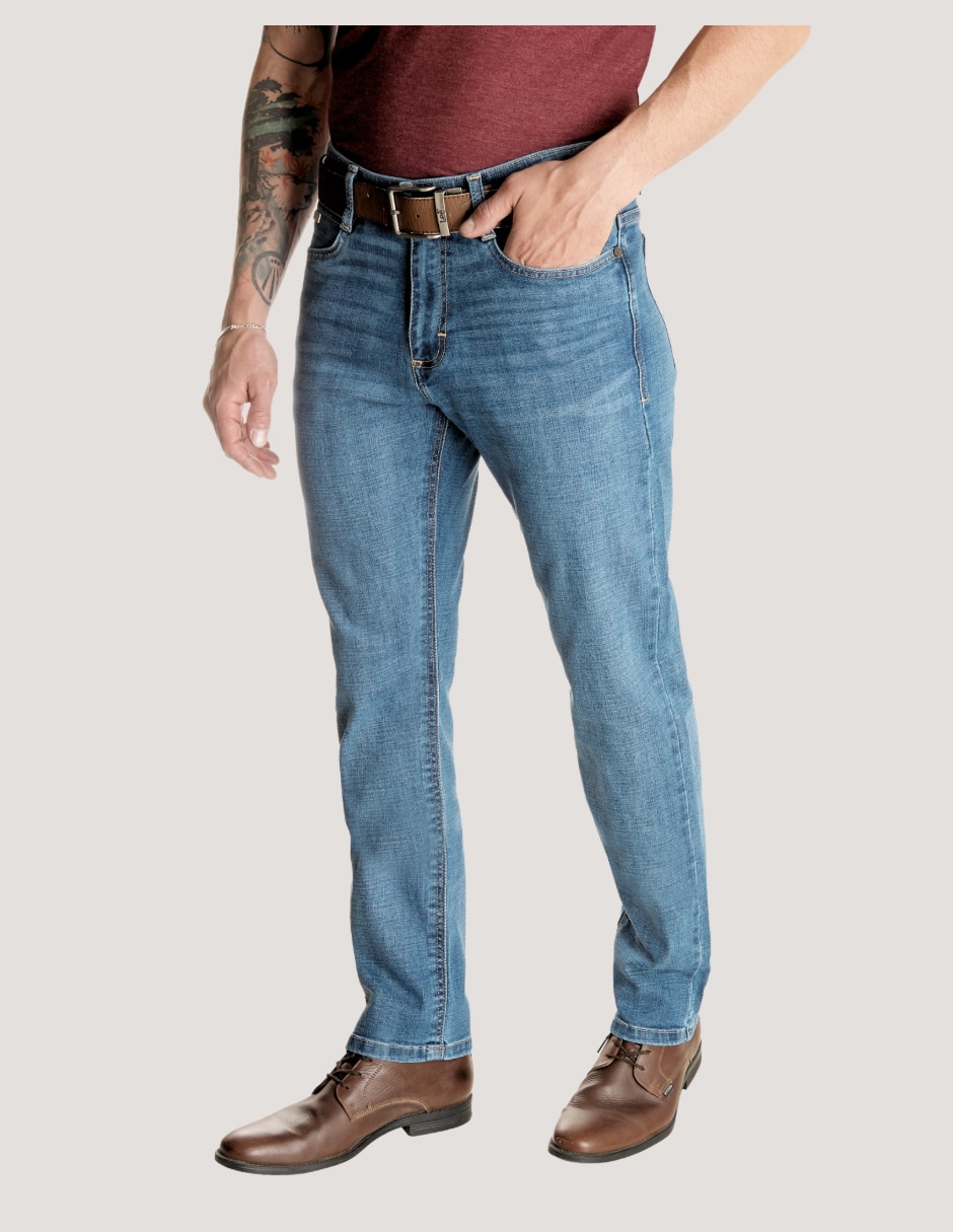 Jeans slim deslavado para hombre 3