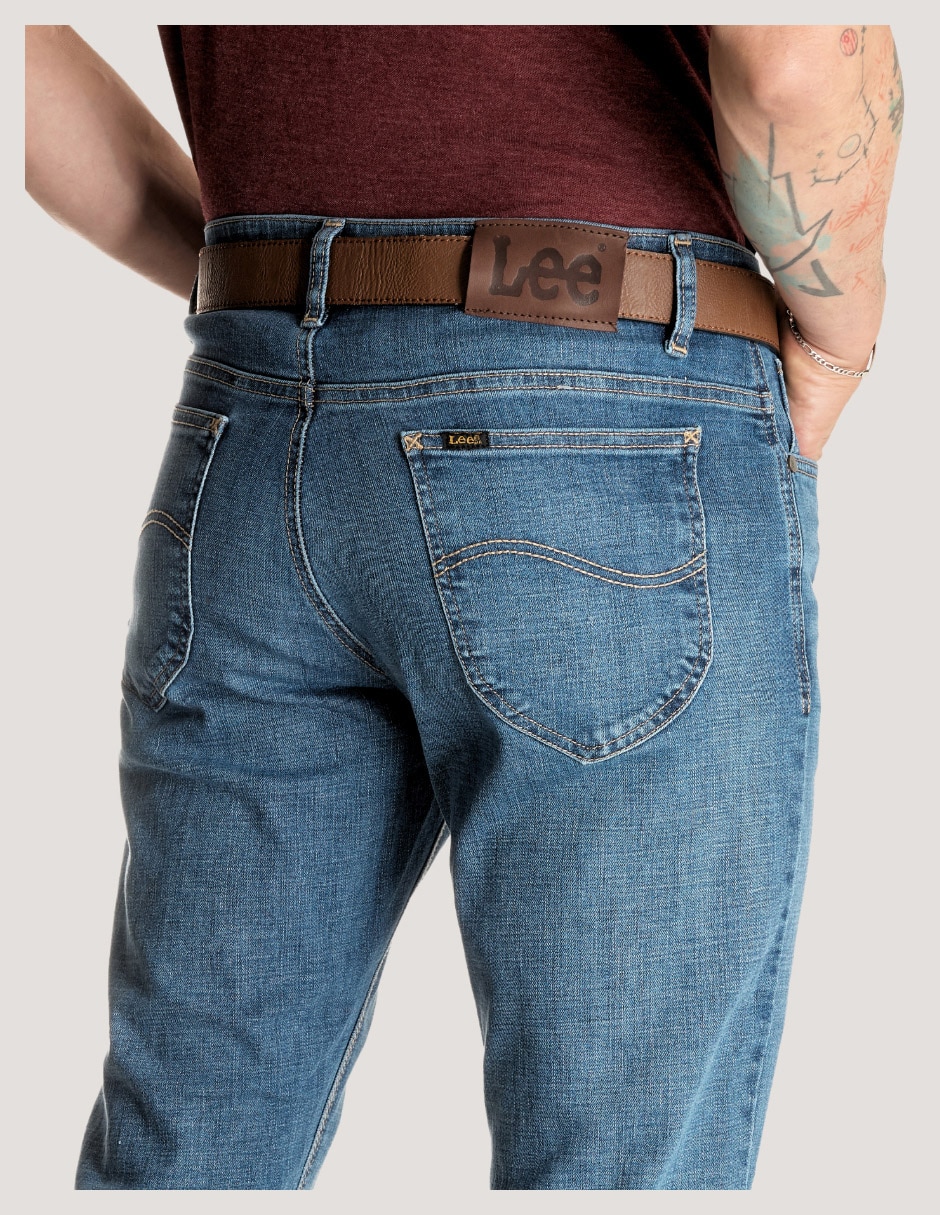 Jeans slim deslavado para hombre 4