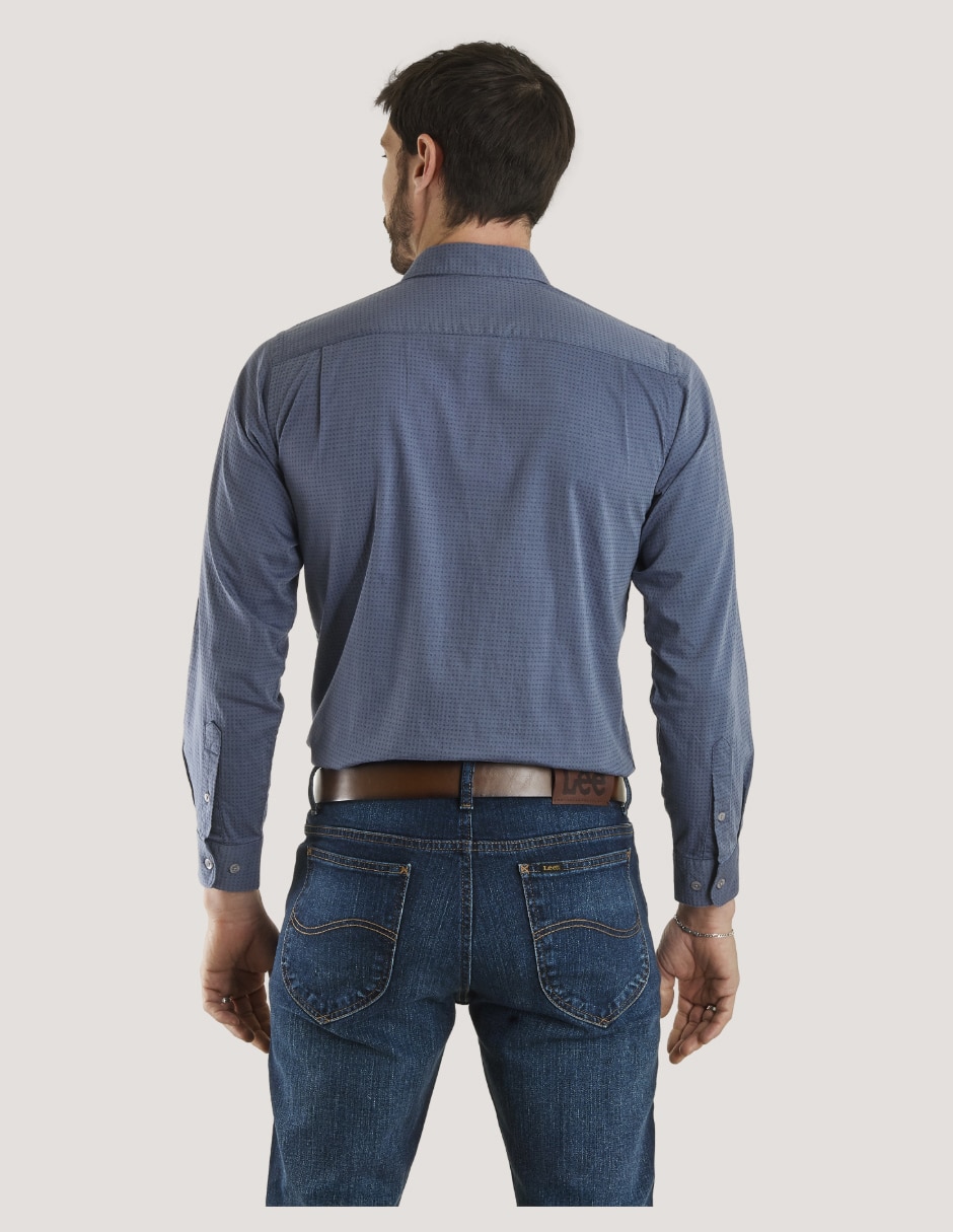 Camisa casual de algodón manga larga para hombre 4