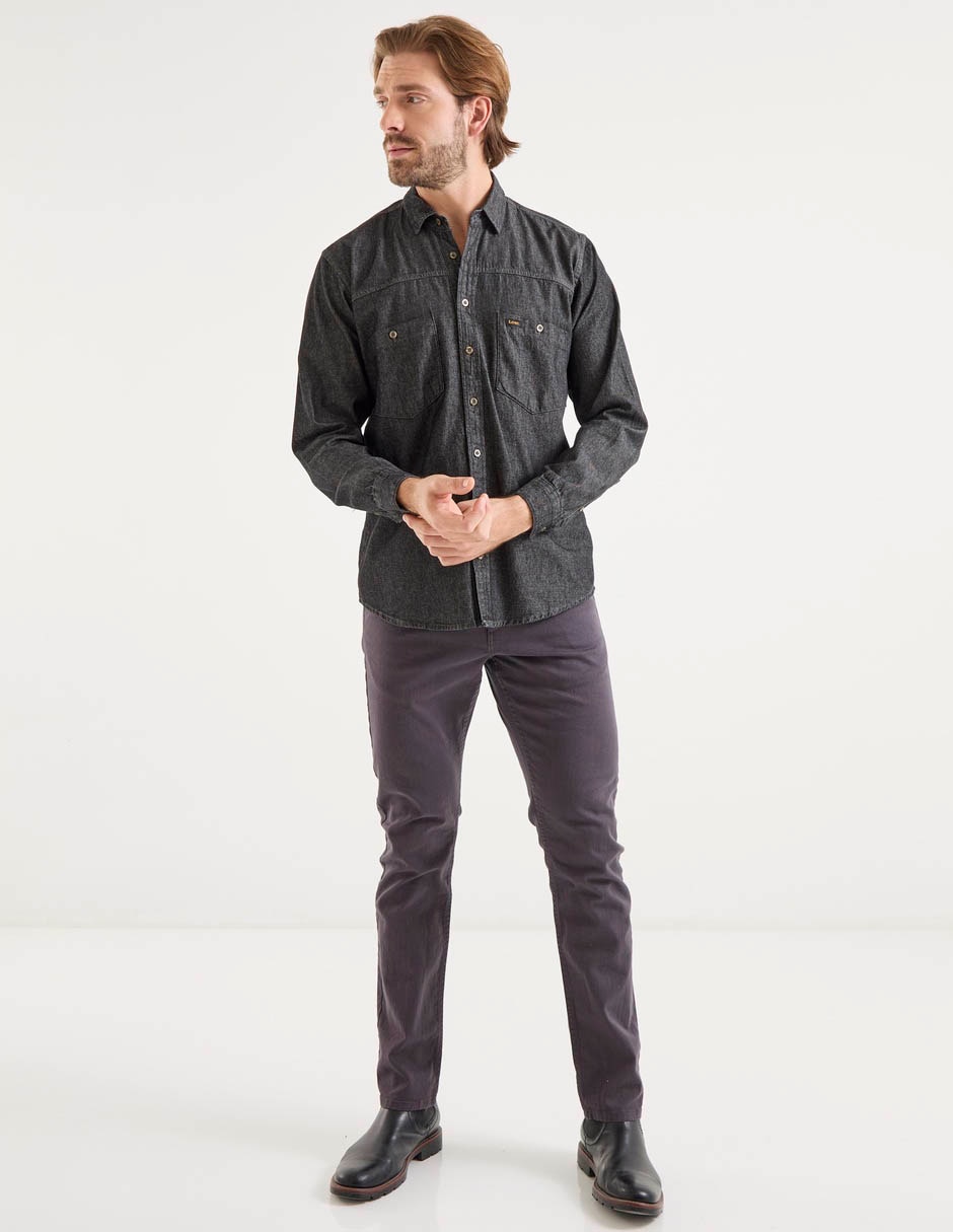 Camisa casual de algodón manga larga para hombre 3