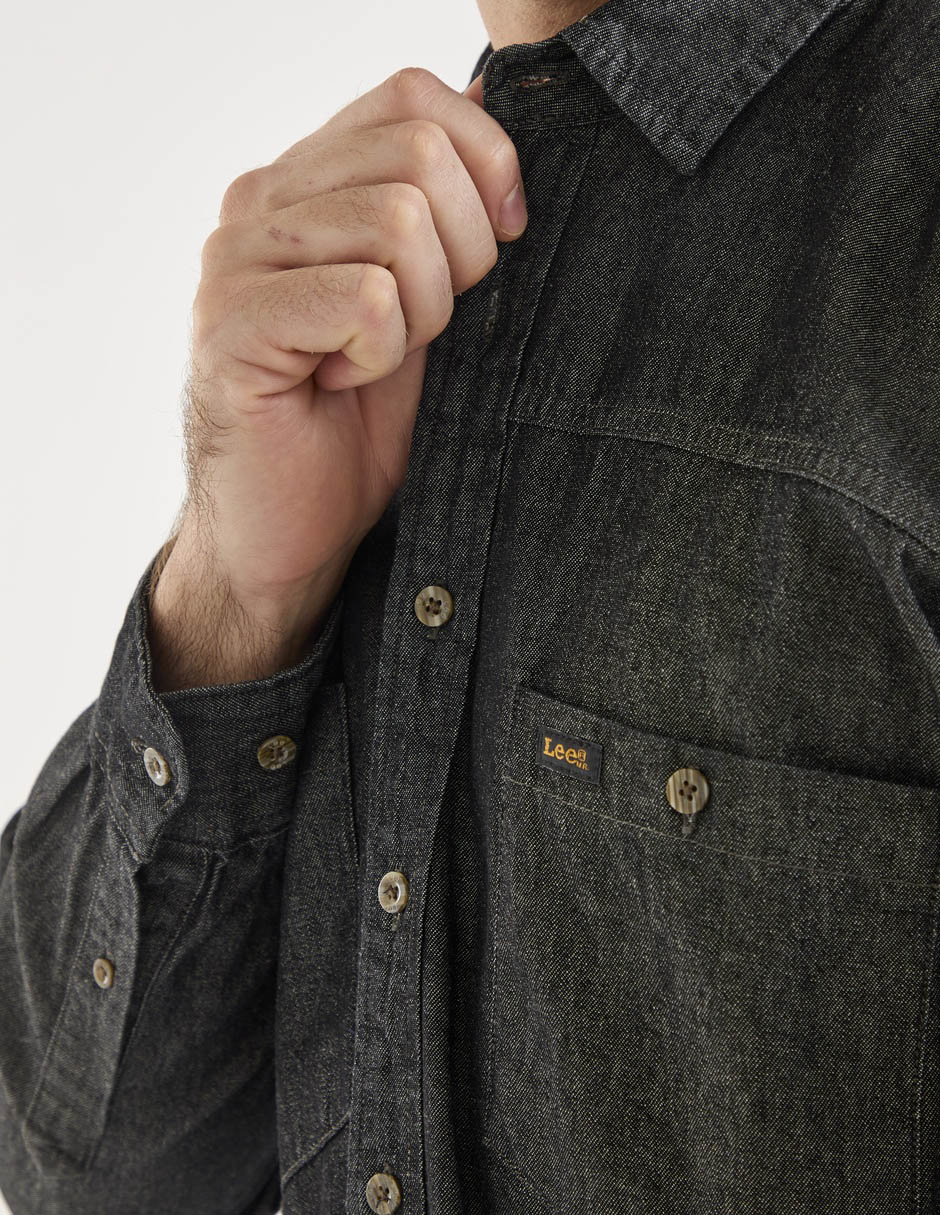 Camisa casual de algodón manga larga para hombre 4