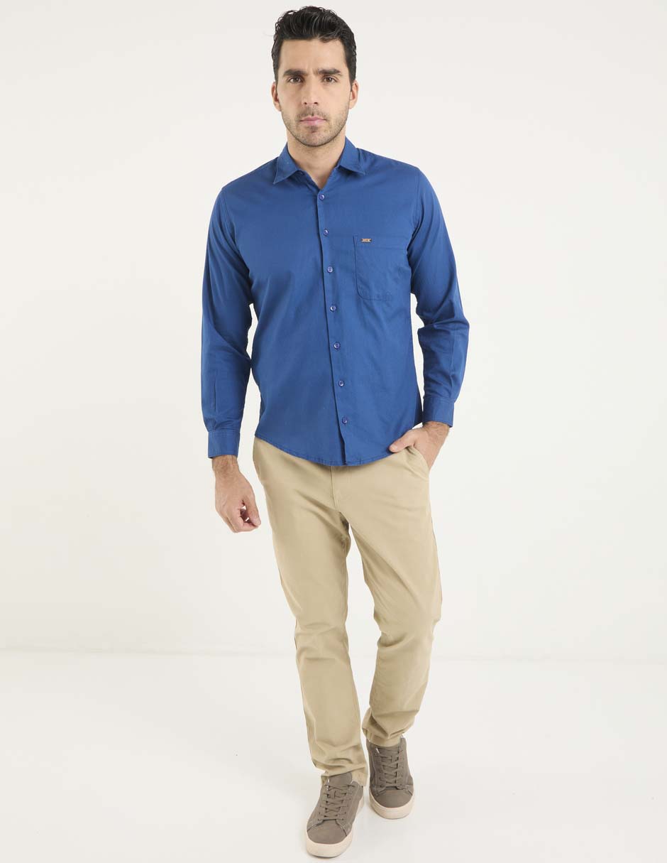 Camisa casual de algodón manga larga para hombre 3