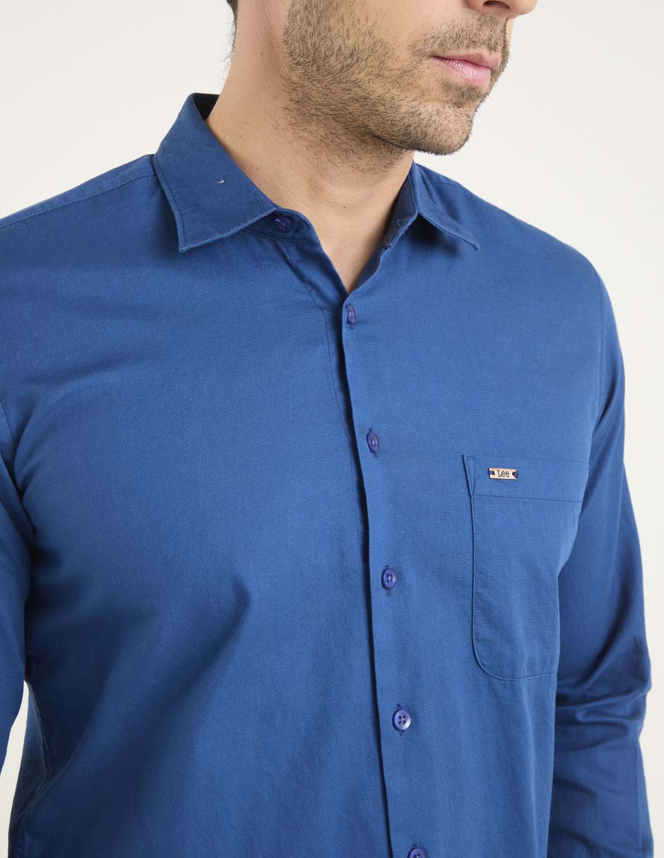 Camisa casual de algodón manga larga para hombre 4