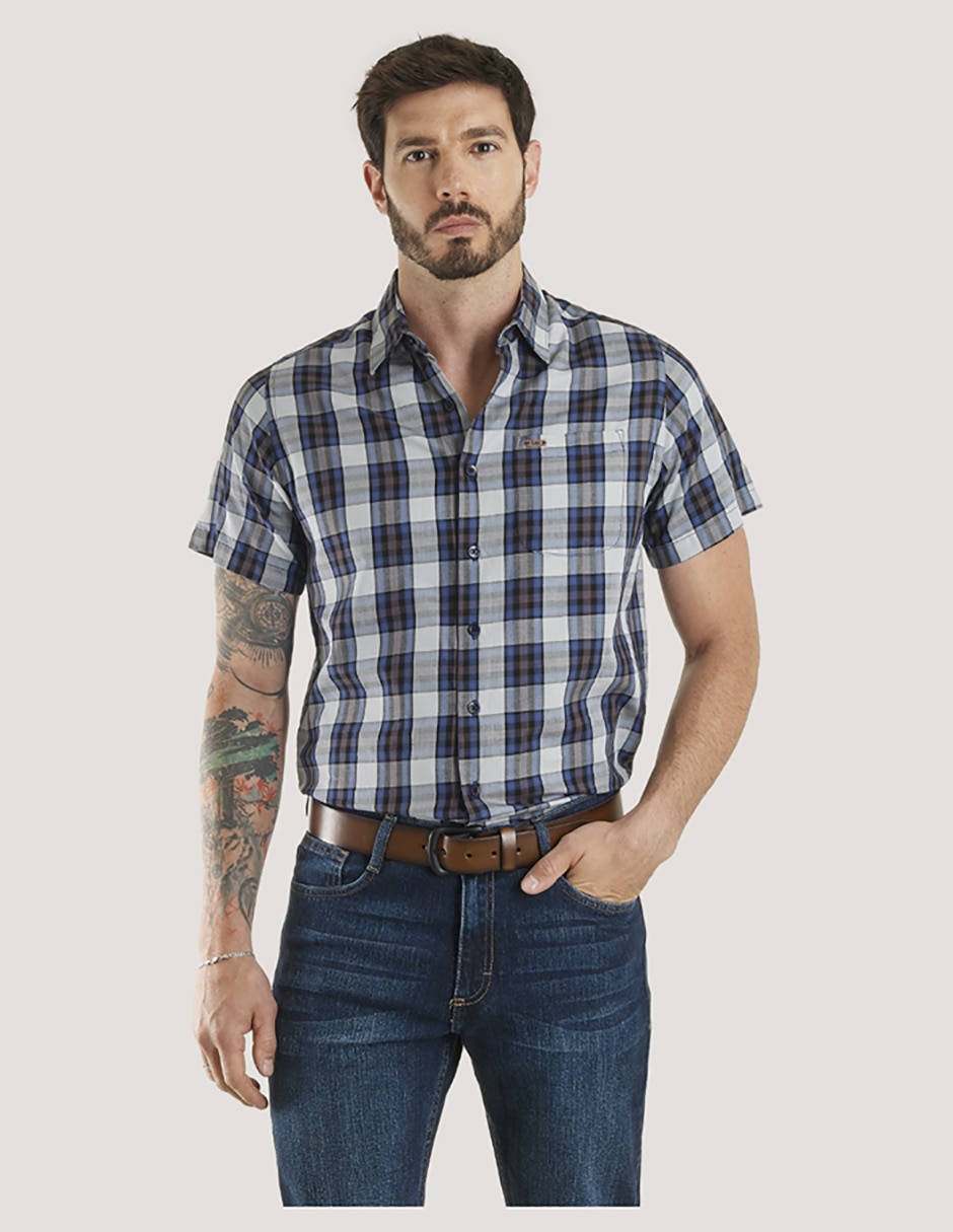 Camisa casual de algodón manga corta para hombre Camisa casual de algodón manga corta para hombre