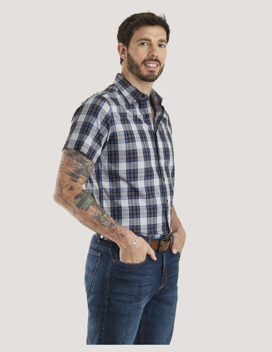 Camisa casual de algodón manga corta para hombre 2