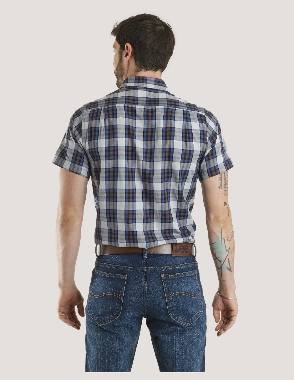 Camisa casual de algodón manga corta para hombre 4