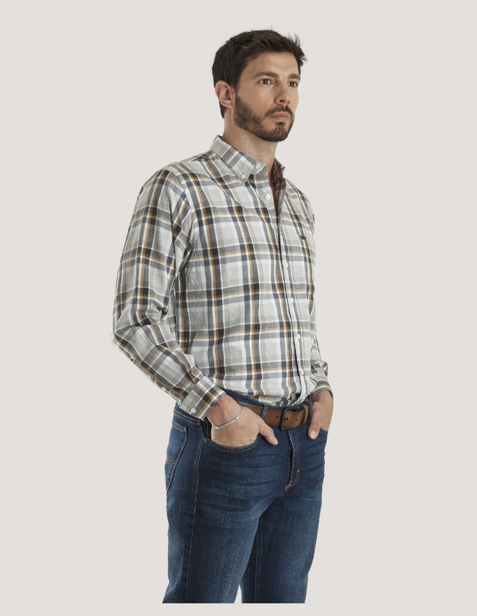 Camisa casual de algodón manga larga para hombre 2
