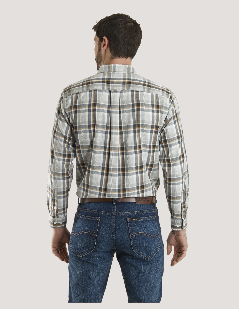 Camisa casual de algodón manga larga para hombre 3