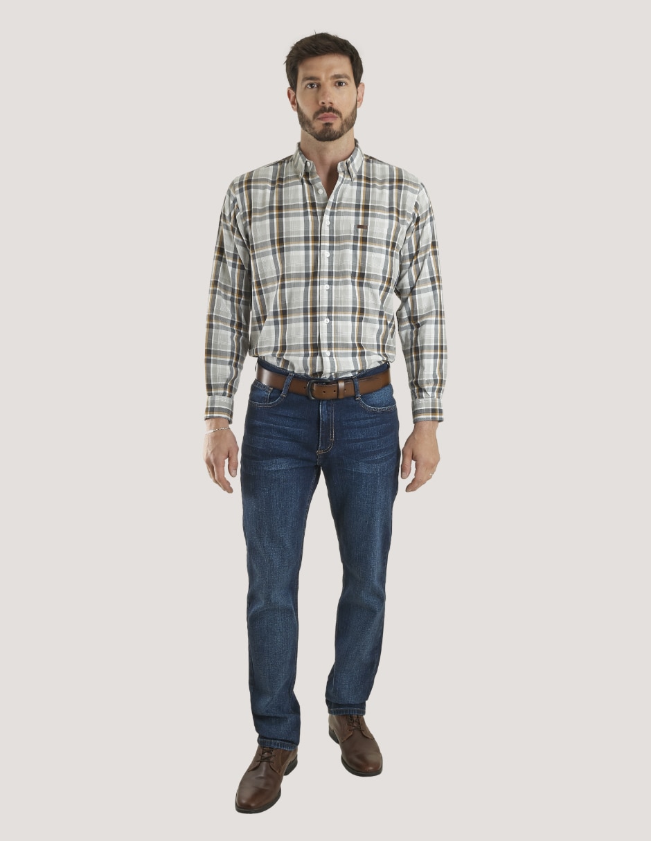Camisa casual de algodón manga larga para hombre 4