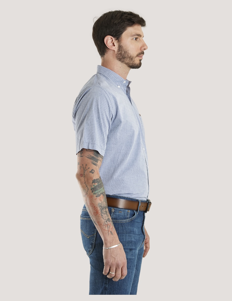 Camisa casual de algodón manga corta para hombre 4