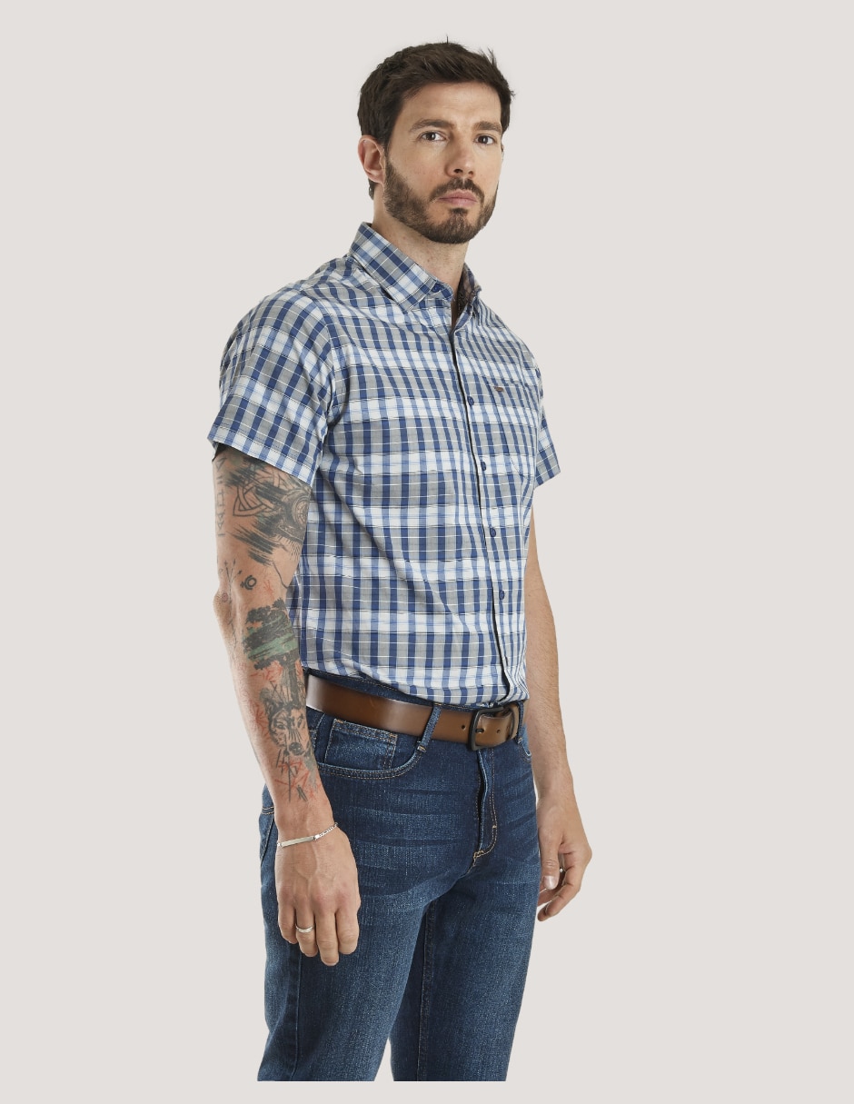 Camisa casual de algodón manga corta para hombre 2