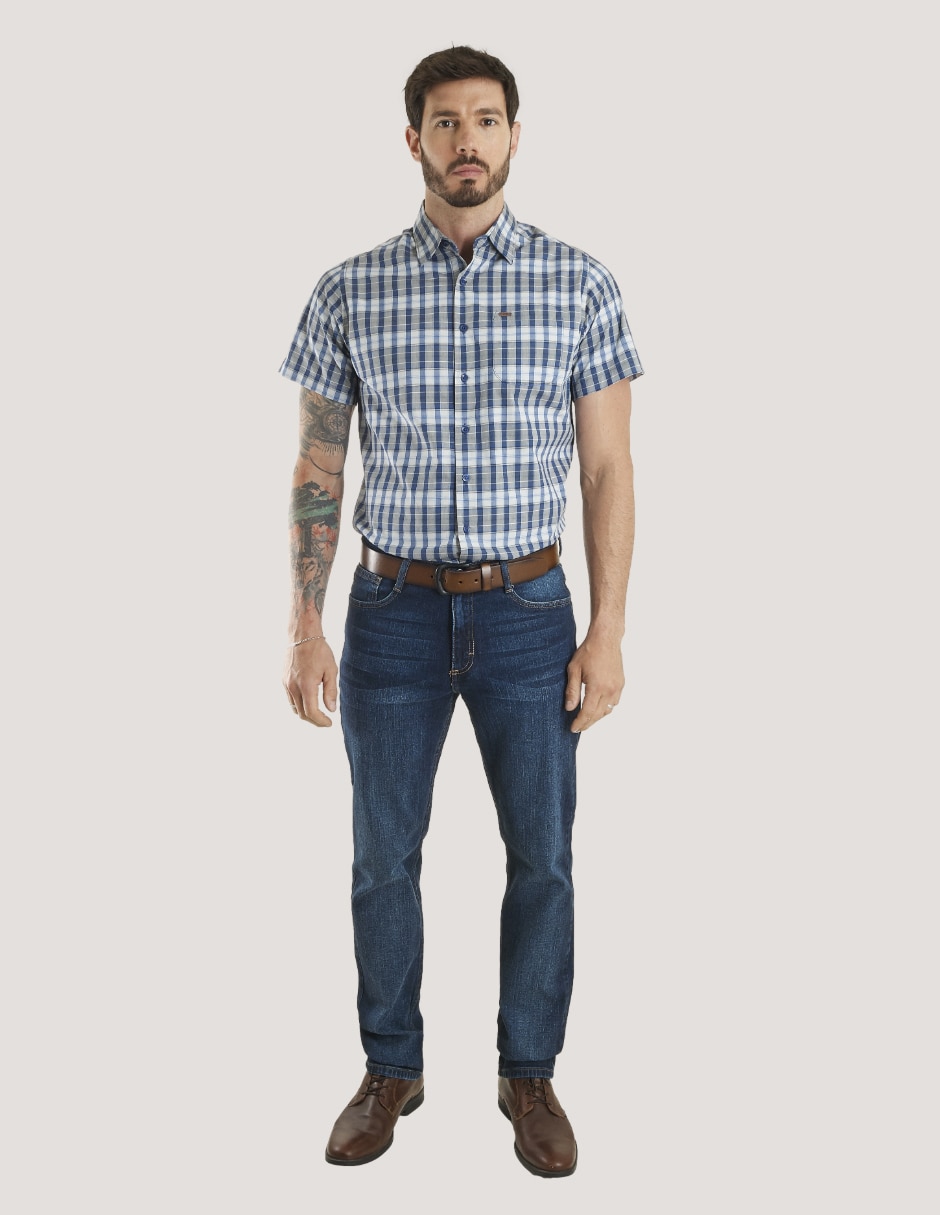 Camisa casual de algodón manga corta para hombre 4