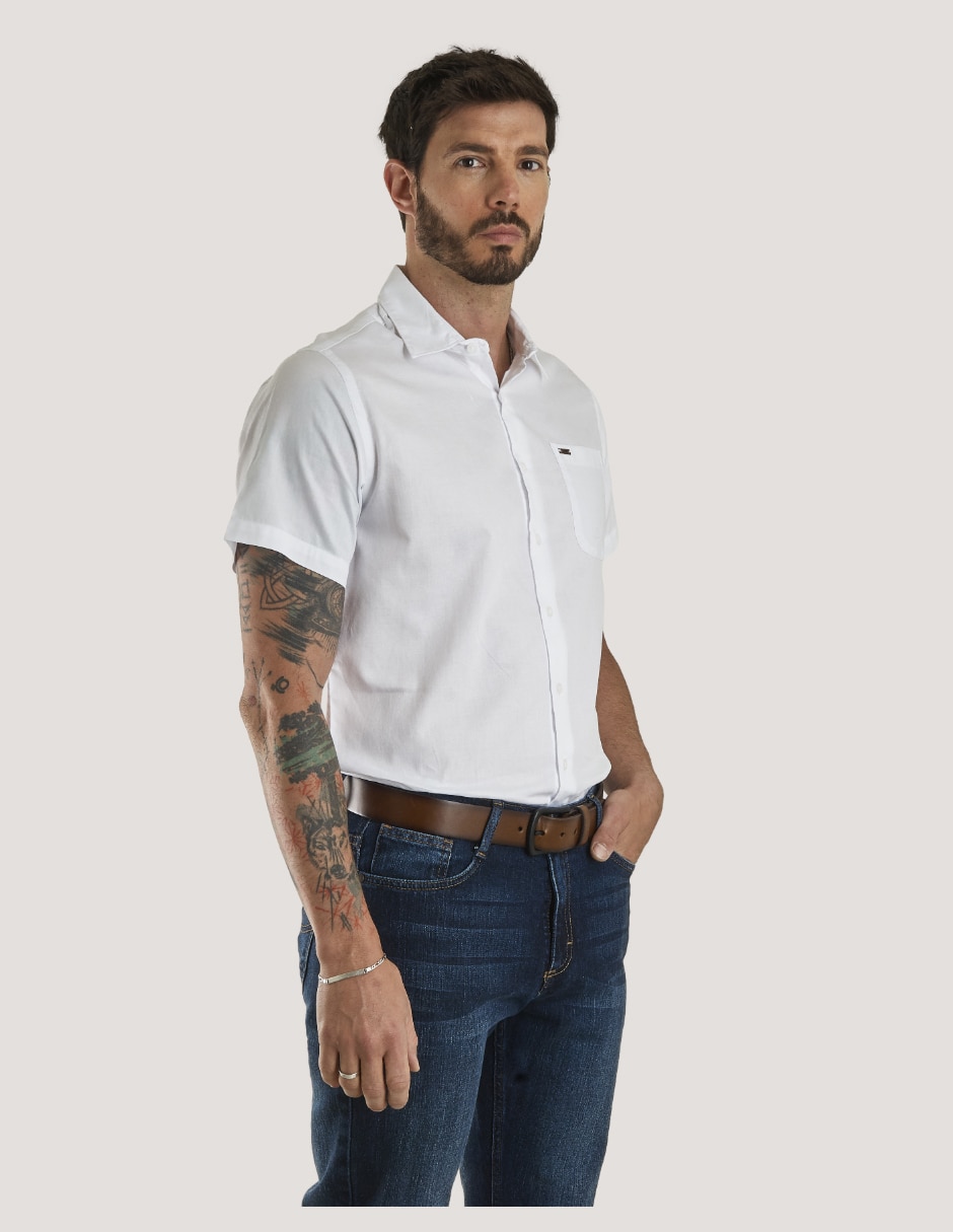 Camisa casual de algodón manga corta para hombre 2