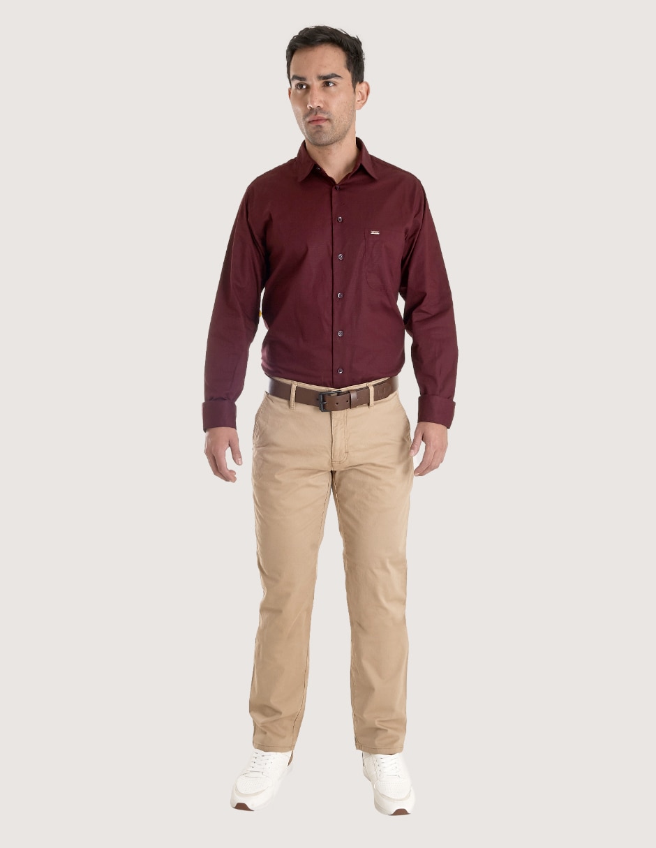 Pantalón chino recto de gabardina para hombre Pantalón chino recto de gabardina para hombre