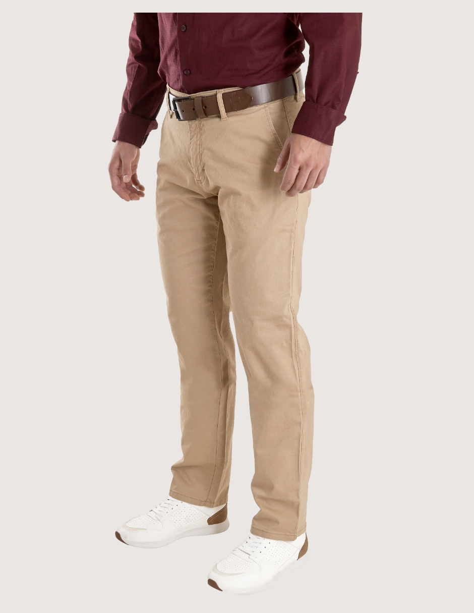 Pantalón chino recto de gabardina para hombre 2