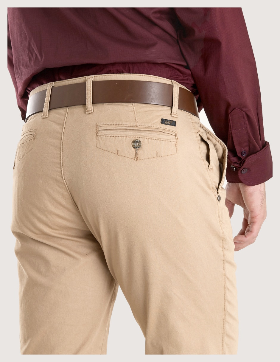 Pantalón chino recto de gabardina para hombre 3
