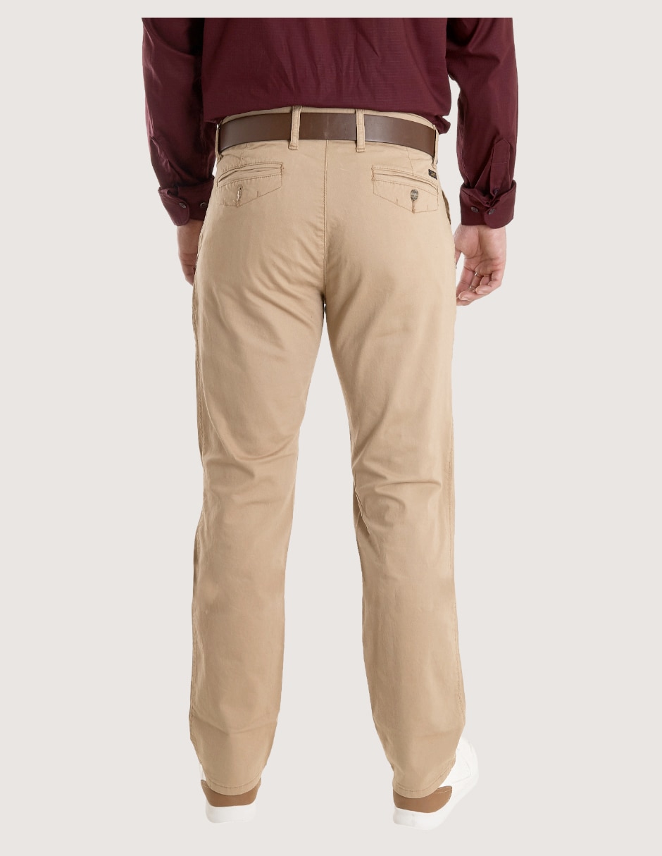 Pantalón chino recto de gabardina para hombre 4