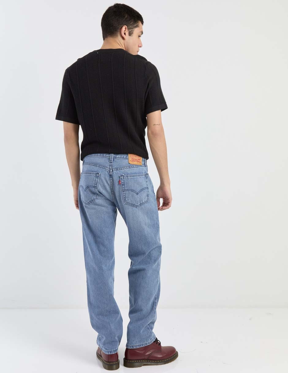 Jeans straight lavado claro para hombre 2