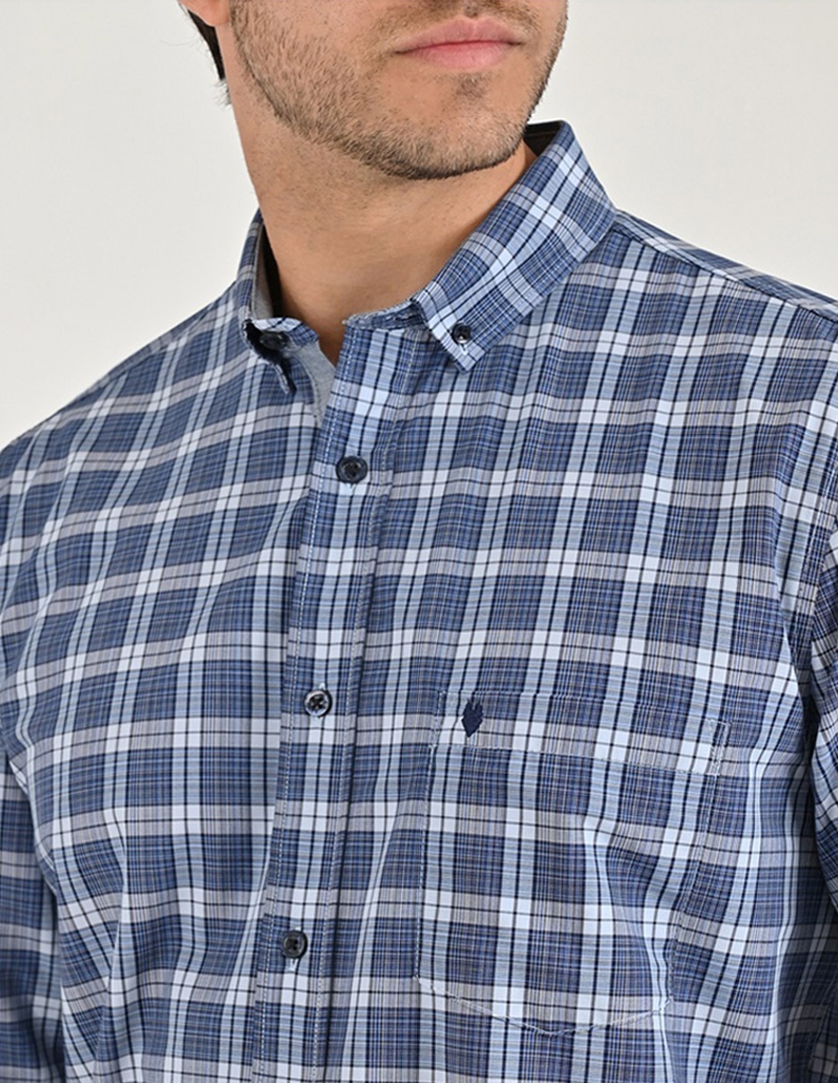Camisa casual manga larga para hombre 5