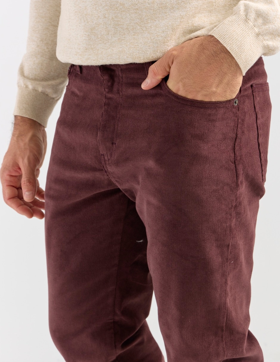 Pantalón regular de pana para hombre 4