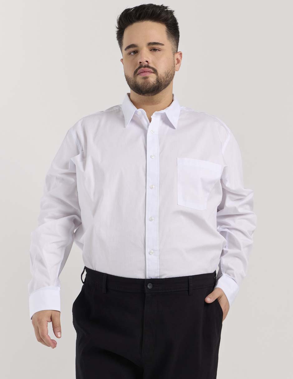 Camisa casual de algodón manga larga para hombre