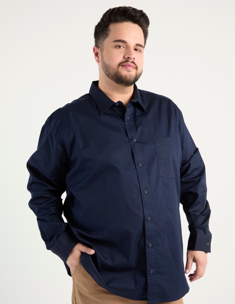 Camisa casual de algodón manga larga para hombre