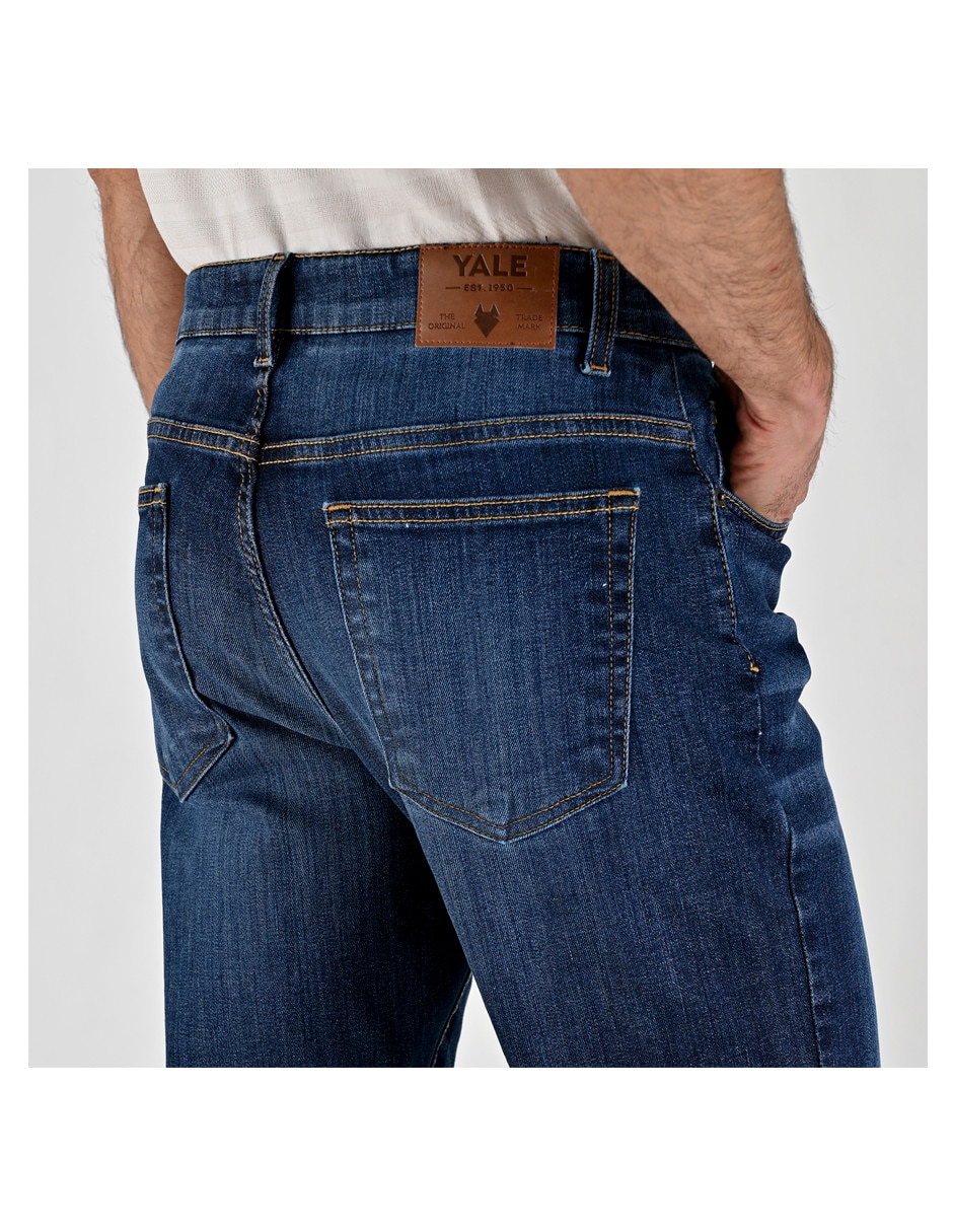 Jeans straight lavado stone wash para hombre 4