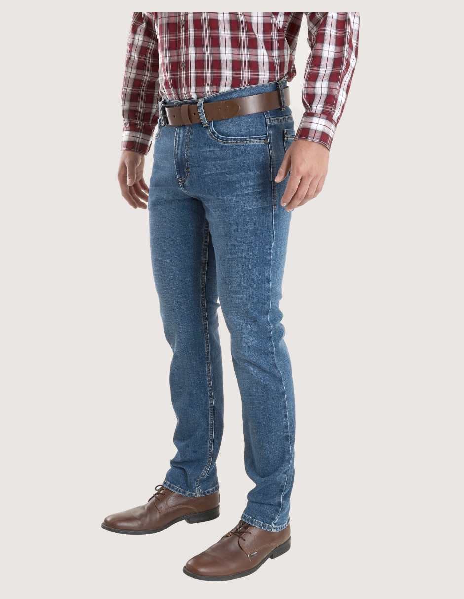 Jeans slim lavado stone wash para hombre 2