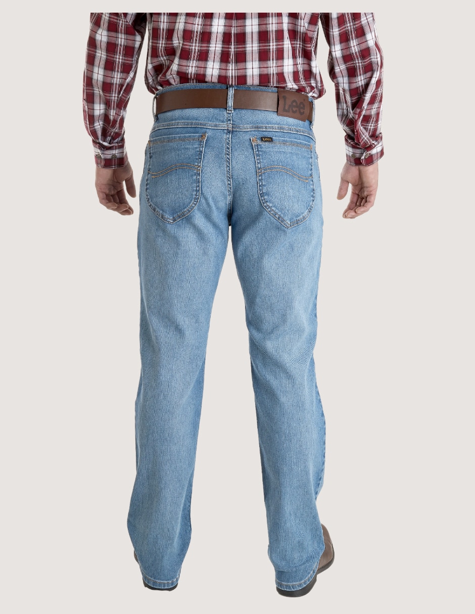 Jeans straight deslavado para hombre 2