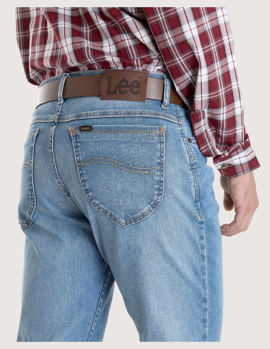 Jeans straight deslavado para hombre 5