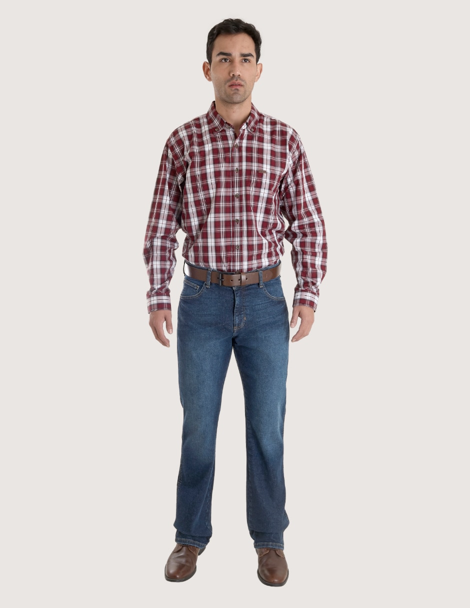 Jeans bota lavado obscuro para hombre 5