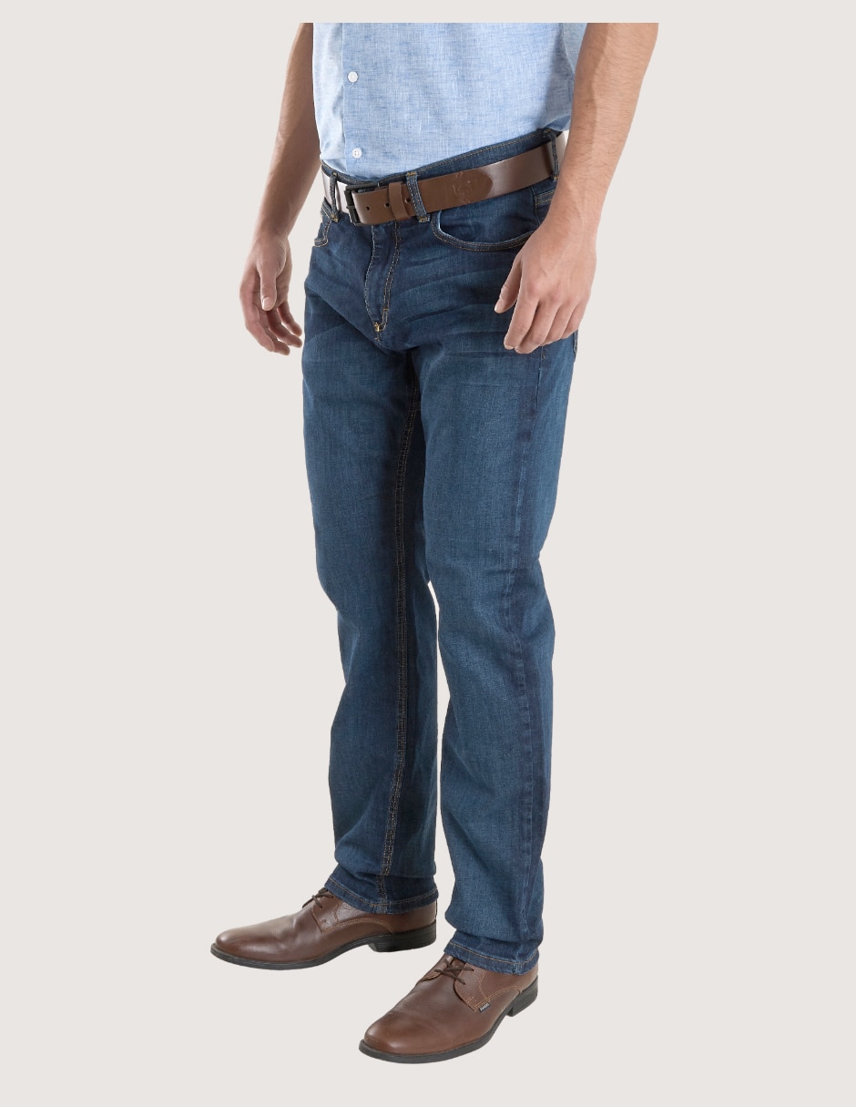 Jeans relaxed straight deslavado para hombre 2