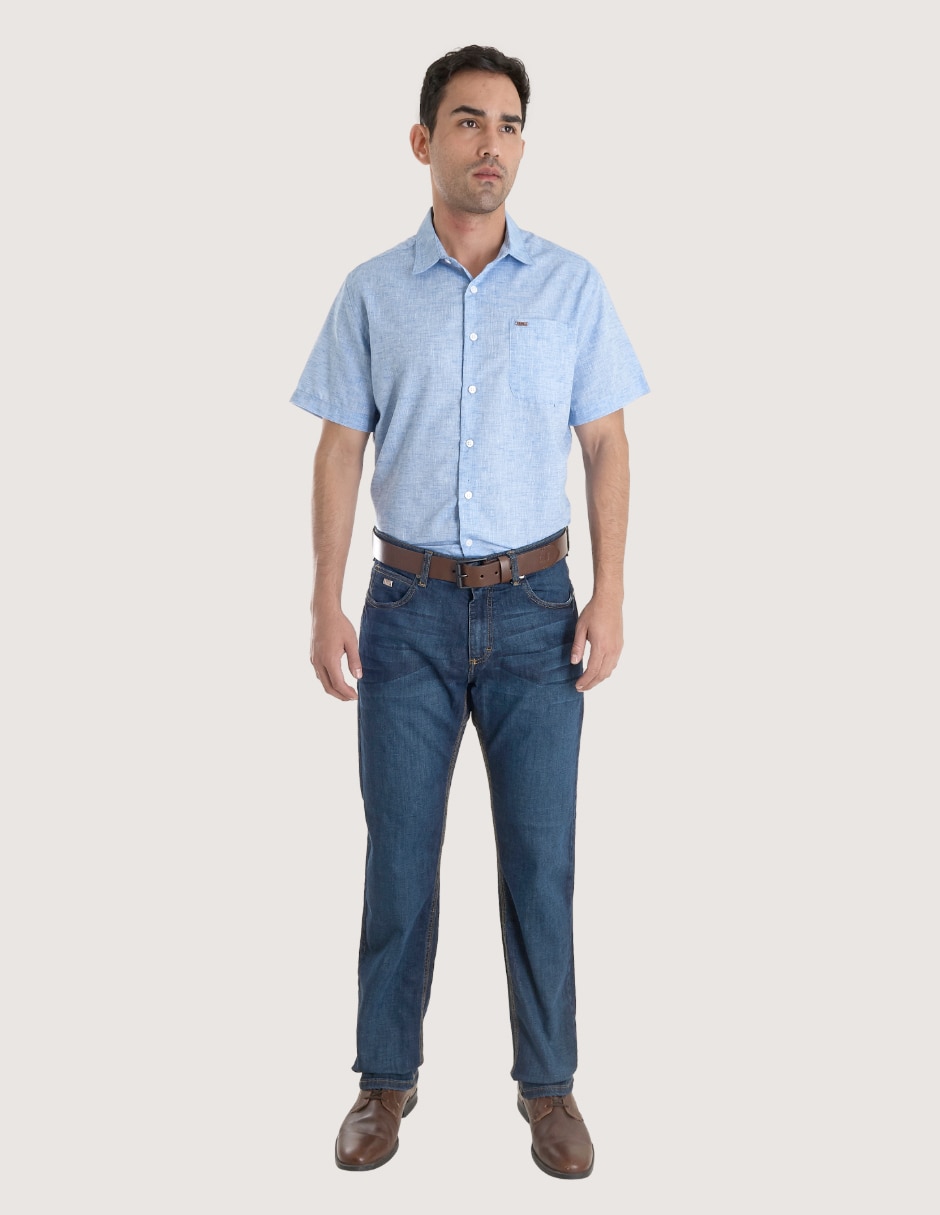 Jeans relaxed straight deslavado para hombre 5