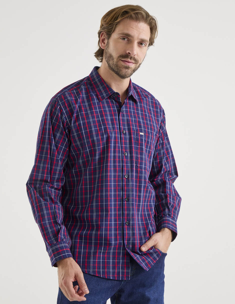 Camisa casual de algodón manga larga para hombre Camisa casual de algodón manga larga para hombre