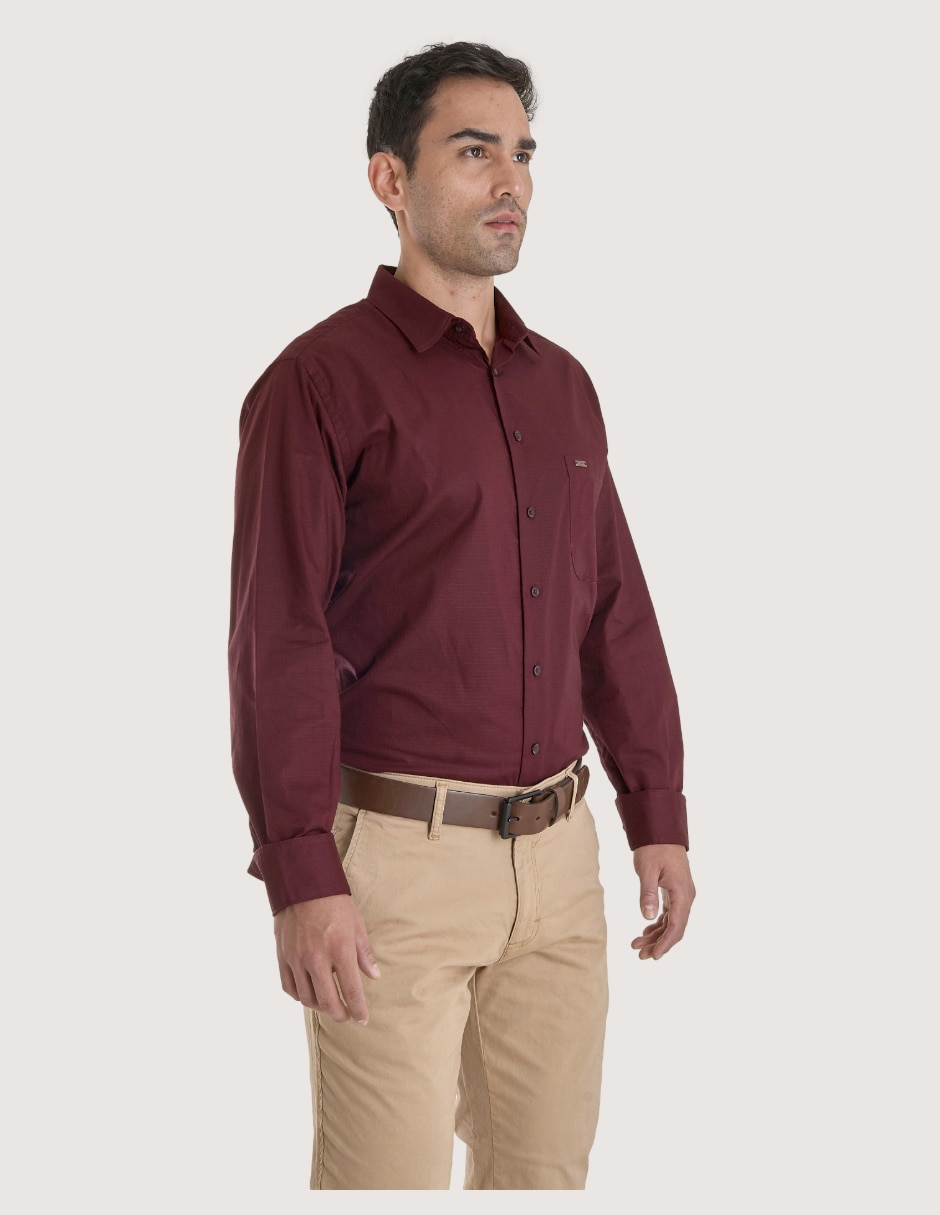 Camisa casual de algodón manga larga para hombre 2